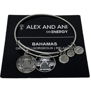 Alex & Ani Gift The Bahamas Silver Charm Bangle Bracelet